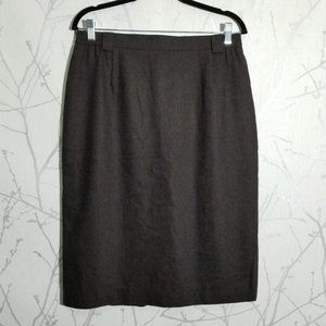 Eugen Klein Brown Wool Blend Midi Pencil Skirt